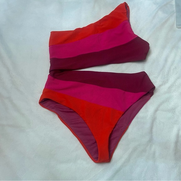 New! Beach Riot Joyce swimsuit be mine colorblock 3828 - Picture 2 of 8